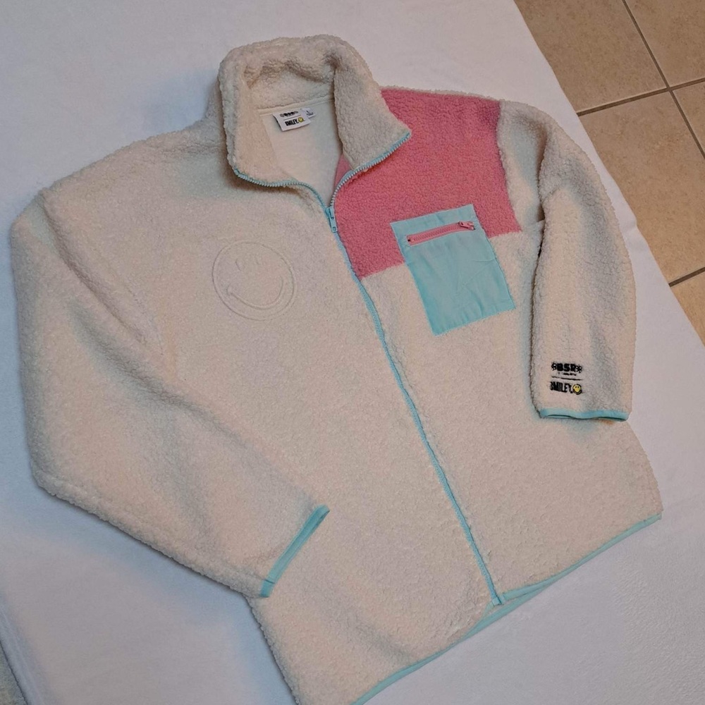 Samii Ryan x Smiley Sherpa Natural Zip Jacket - Picture 5 of 12